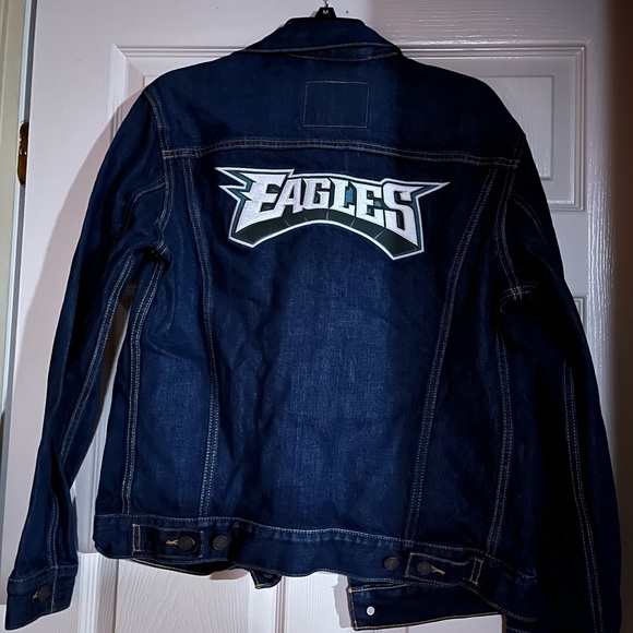 Authentic NFL Levi’s Eagles denim jacket size M - Picture 1 of 8